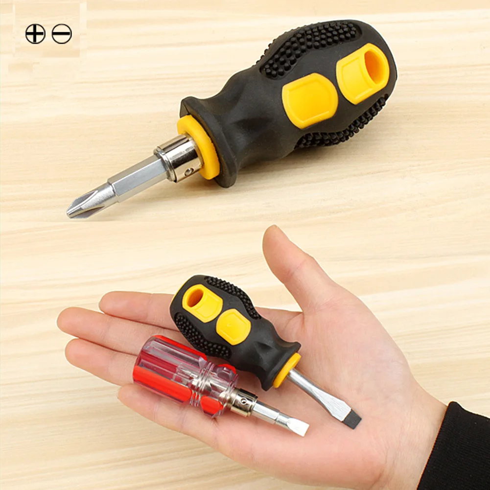 

1PCS 6mm Slotted Double Head Screwdriver Short Handle 2 Way Screwdrivers Repair Tool Mini Screw Driver