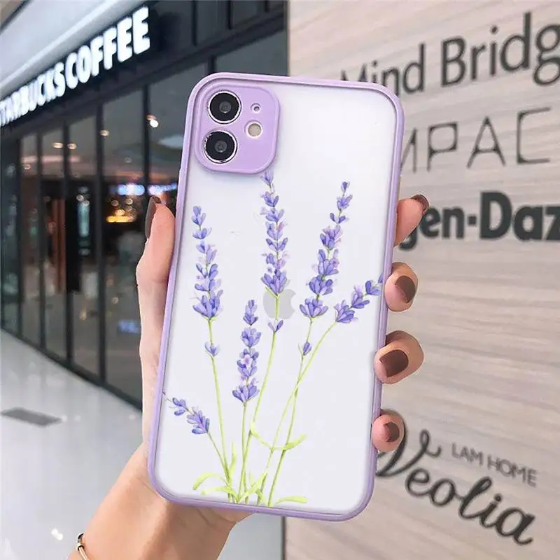 

Luxury Tropical plants Flower Phone Cases matte transparent For iphone 7 8 11 12 plus mini x xs xr pro max cover
