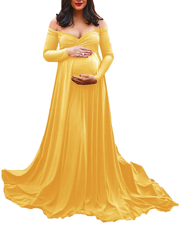 Платья для беременных, фотосессия, платье для беременных, реквизит для фотосессии, летнее женское сексуальное платье макси с v-образным вырезом и длинным рукавом для беременных