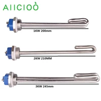 aiicioo 1bsp thread immersion heater sus304 water heating element for homebrew dn25 32mm 220v 1kw2kw3kw tube heater