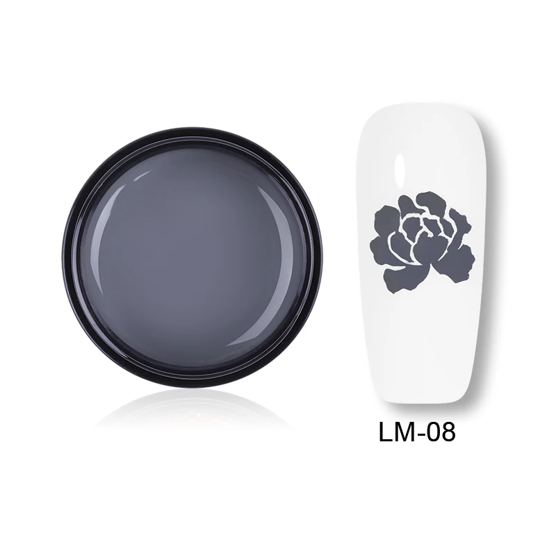LM-08 LEMOOC, 5 мл, гель для стемпинга для ногтей, 14 цветов, гель для рисования, лак для ногтей, впитывающий УФ-гель для ногтей, цветная пластина для штампов - Цвет: LM-08