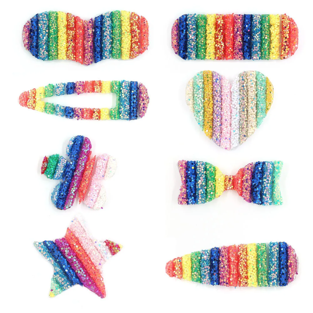 5 шт. сердечки/звезды/цветы патчи блестки труба радуга аппликация капли воды
