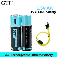 gtf original 1 5v aa battery 2550mwh usb aa rechargeable li po battery 14500 for remote control mouse small fan electric toys