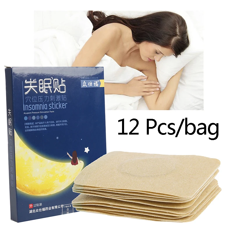 

12Pcs/box Improve Insomnia Pain Relief Patch Relief Stress Anxiety Massage Plaster Soothe Mood Body Relax Medical Sleep Sticker