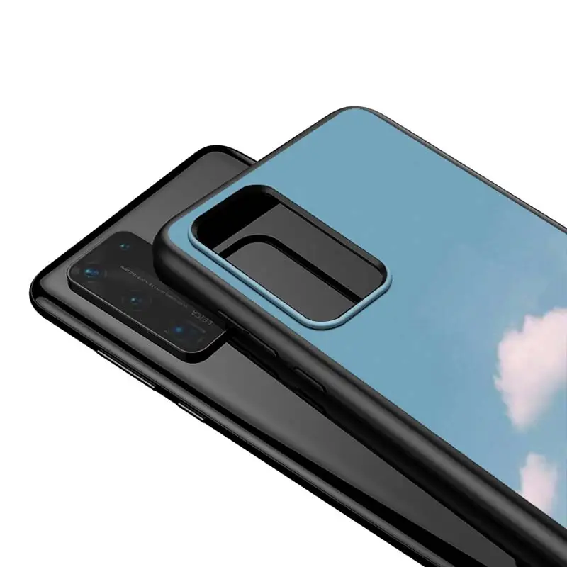 

For Huawei P40 P30 P20 Pro Lite E Plus 5G Bright Black Cover Art Oil Painting Flowers For Huawei P10 P9 P8 Lite Phone Case