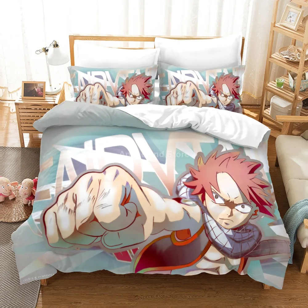 Anime Fairy Tail Duvet Cover Sets Comforter Japanese Bedding Set Kids Cartoon Boys Bed Linen Queen King Single Size Dropship | Дом и сад