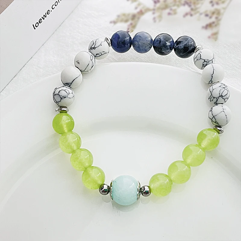 

Designer Charms for Bracelets In Bulk Couple Bracelet 8 mm Green Blue Purple Natural Stone Beads Fashion Jewelry Handmade Gift