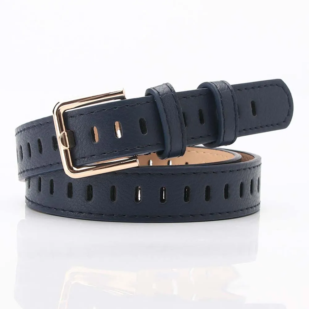 navy blue Горячая Распродажа, модные женские кожаные ремни с металлической пряжкой, поясной ремень, пояс 110 см, трендовые платья, юбки, джинсы, пояс - Цвет: navy blue
