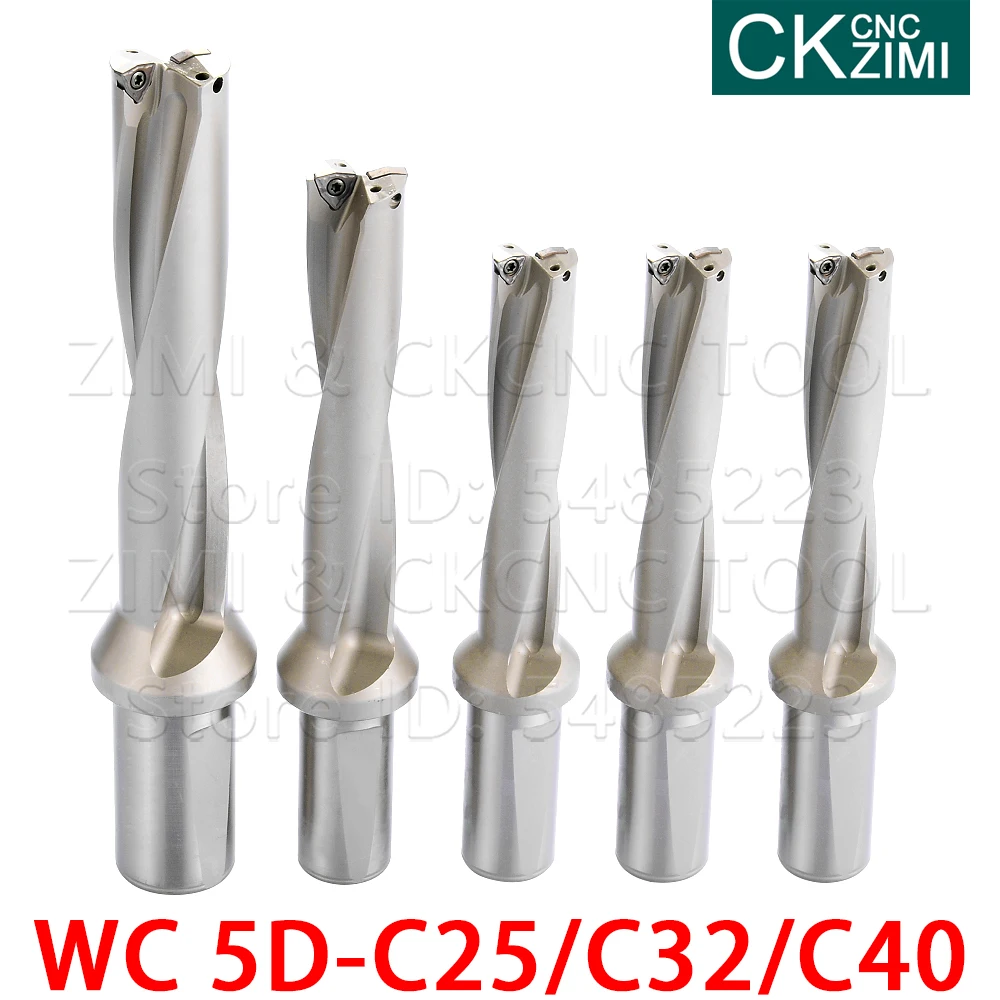 WC 5D U drill C25 C32 C40 15 16 19 24 25 26 27.5 28 30 39 50mm Indexable Drill Bit fast drill Water U drill for WCMX WCMT insert