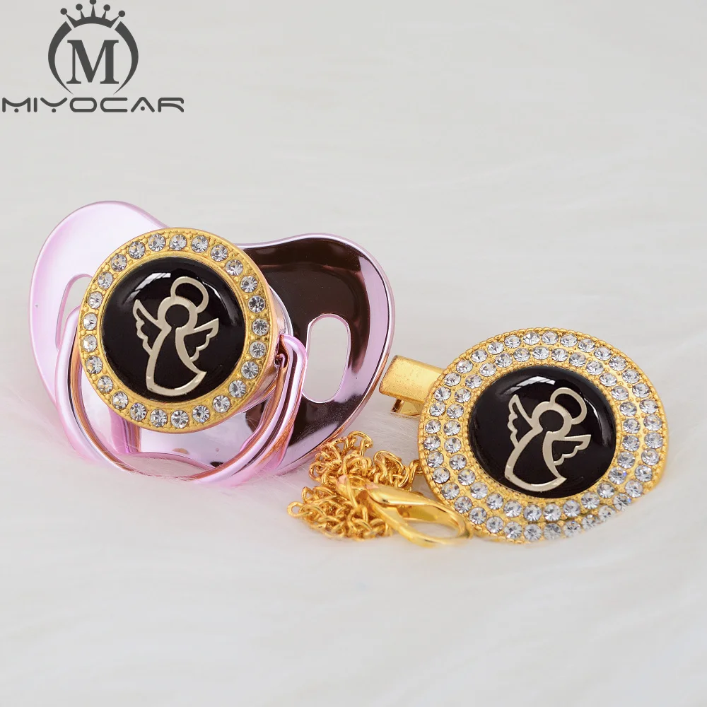BLING 7 color dance Angel lovely beautiful Gold bling pacifier and clip BPA free dummy unique design GANGB | Мать и ребенок