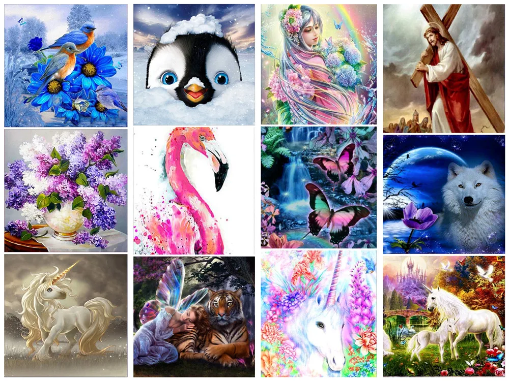 Алмазная живопись 5D &quotсделай сам&quot персонажи животные пейзаж крест Набор