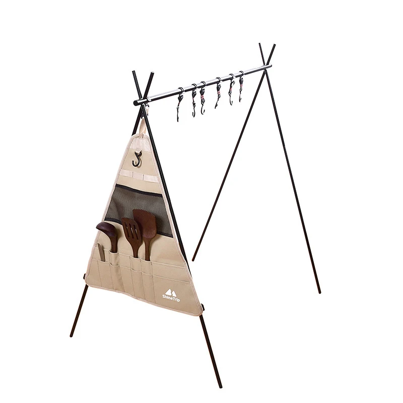 

Waterproof Tableware Storage Bag 900D Oxford Hanging Fabric Outdoor Camping BBQ Triangle Organizer Supply picnic basket basket