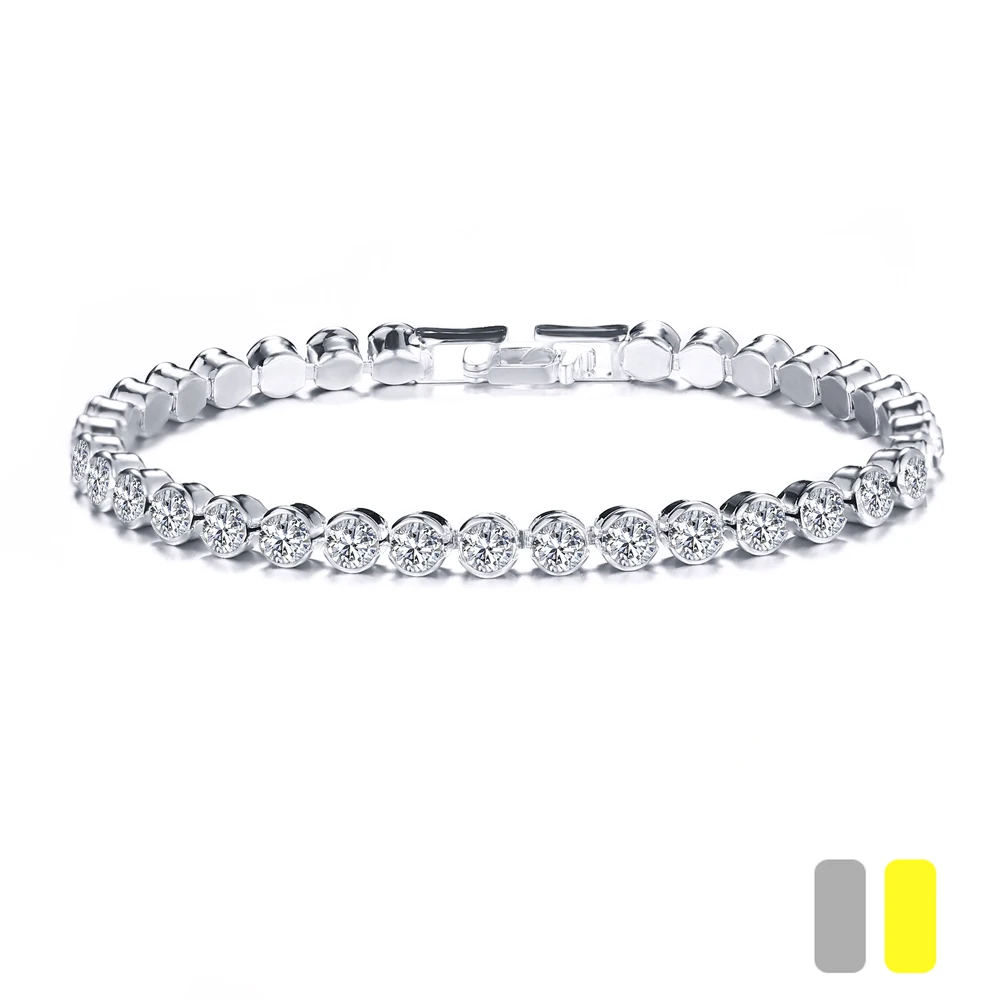 Модные Искрящийся фианит Pulseras теннисные браслеты для женщин Шарм Pulseiras цепи звено браслеты и ювелирные изделия