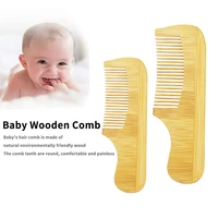 wholesale customization logo natural eco bamboo newborn hair comb safety material for babys health grooming tools