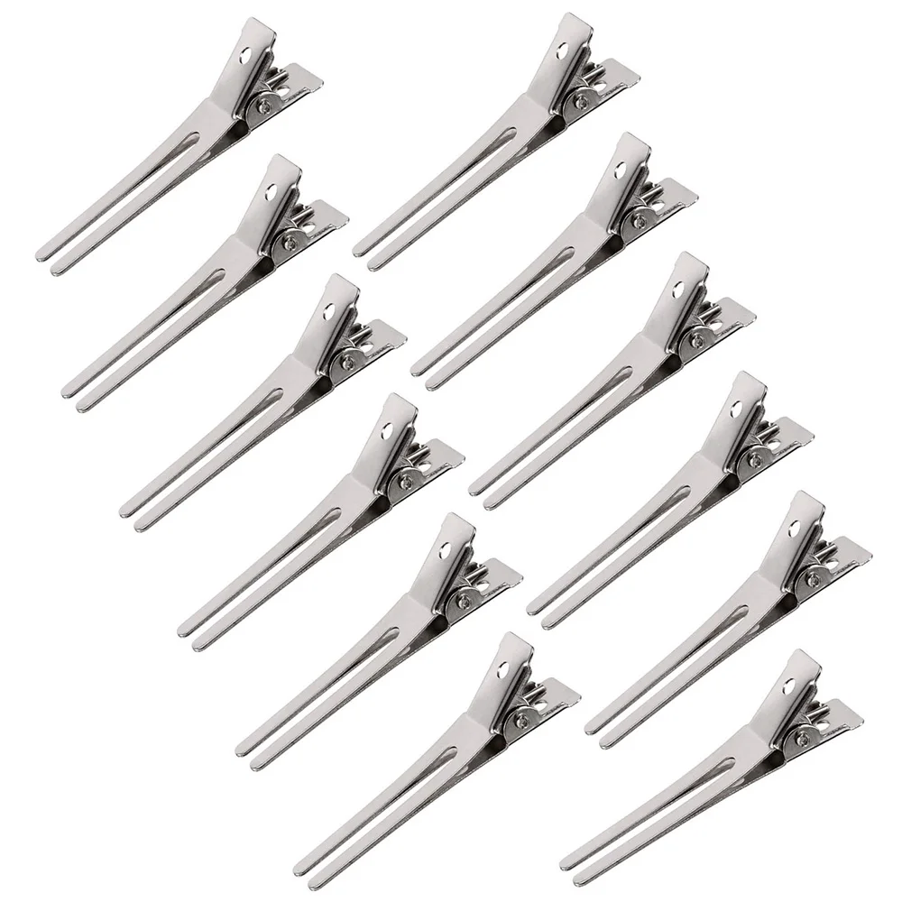 

Double Prong Pin Alligator Clips Curl Metal For Women 50Pcs Durable