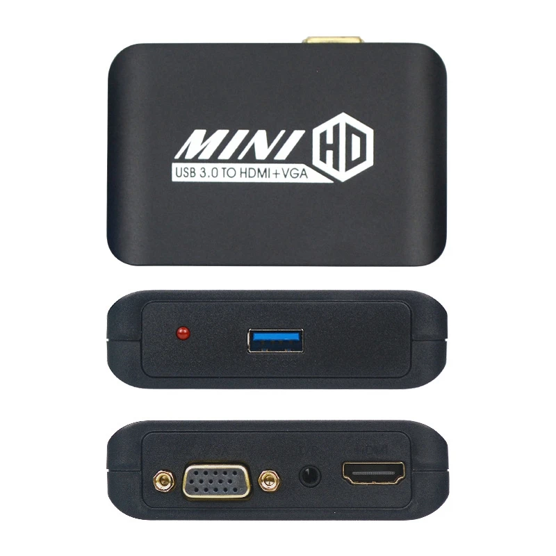 Видеоконвертер USB 1080 с поддержкой P USB3.0 в HDMI + VGA адаптер для ТВ гарнитуры