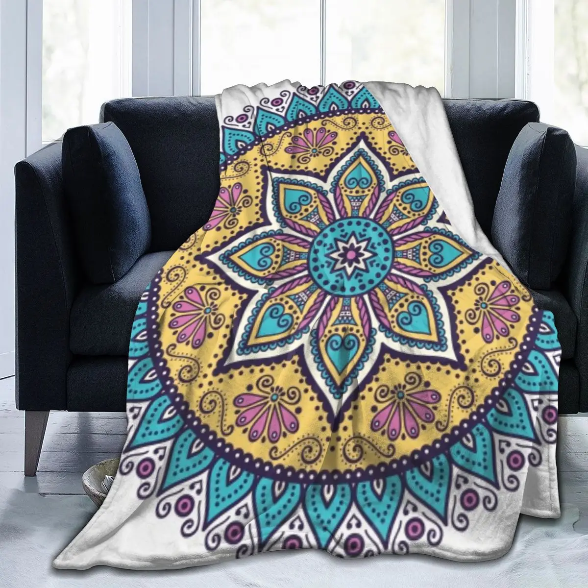 

Lotus Flower Mandala Bohemian New Age Tie Dye Soft Cozy Fleece Blanket Dropship Wholesale Family Winter Flannel Throw Homedecor