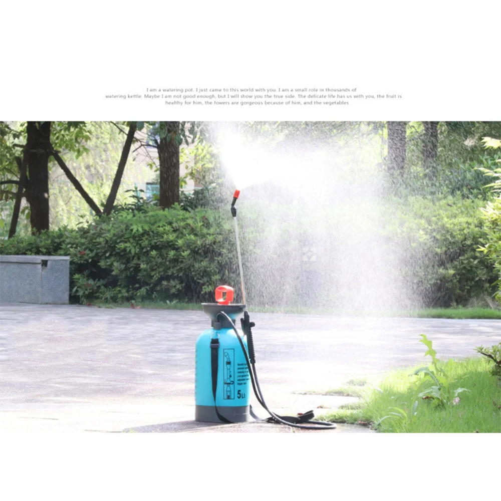 

Shoulder-type Garden Pneumatic Watering Pot Sprayer Manual Watering Pot With High Pressure Garden Supplies (Blue Grey 5L)