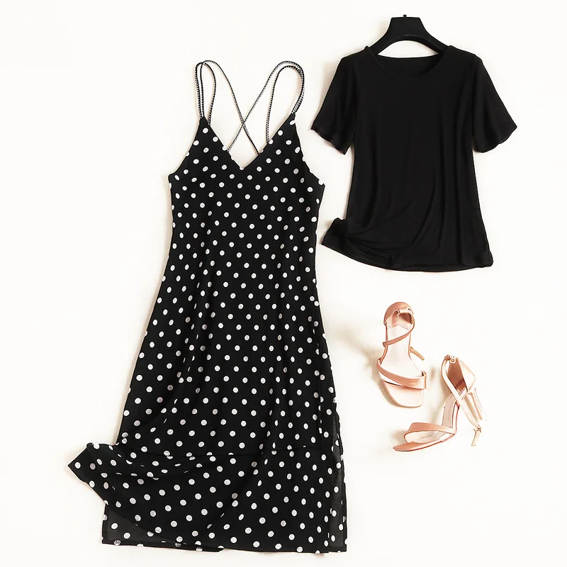 2020 летнее Новое Женское однотонное платье с круглым вырезом и короткими рукавами