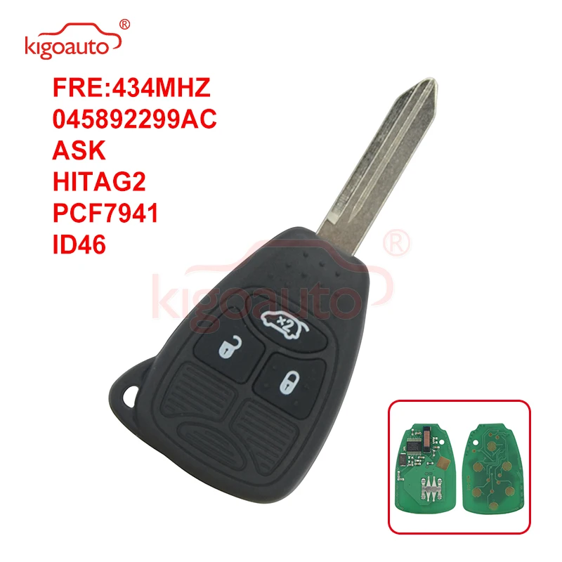 Пульт дистанционного управления Kigoauto 3 кнопки 434 МГц 045892299AC для Chrysler Dodge 300C калибр