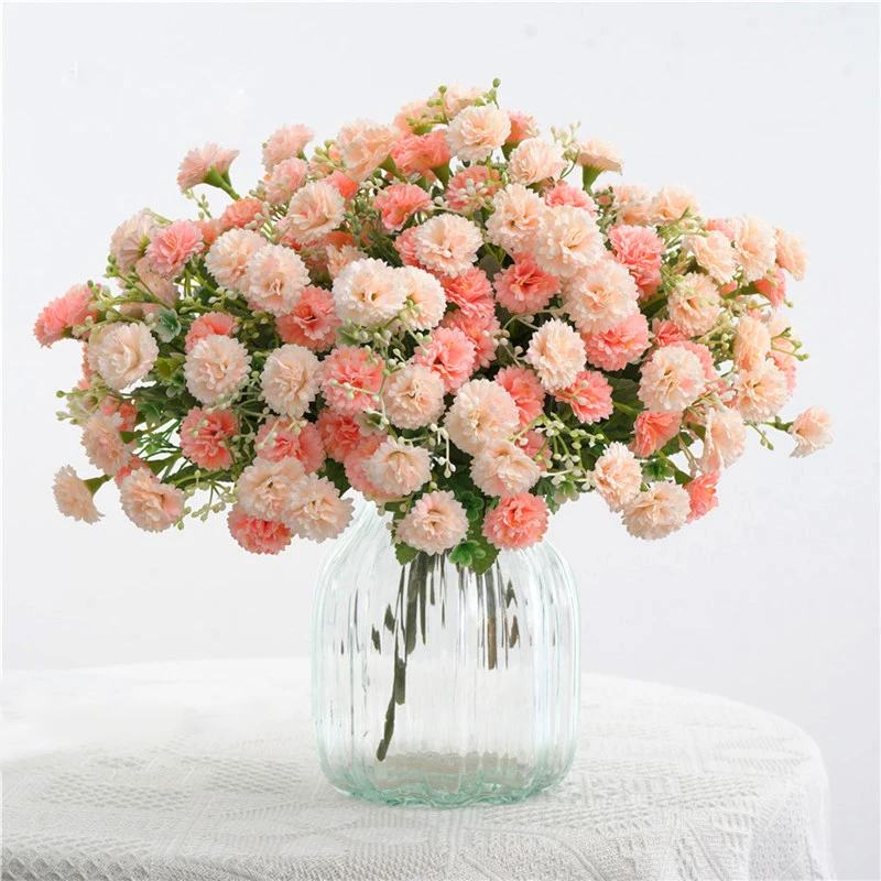 1 букет из 20 искусственных цветов гвоздика фотоальбом с листьями цветы для