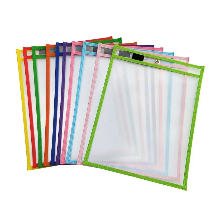

10Pcs File Folder Document Bag For Reusable Writing And Wiping Bags For Office And School Supplies