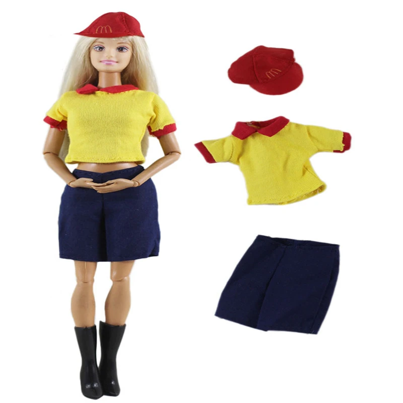 

Waiter clothing Dress Outfits Set for Barbie CD FR Kurhn BJD Doll Clothes Accessories Dollhouse Role Play