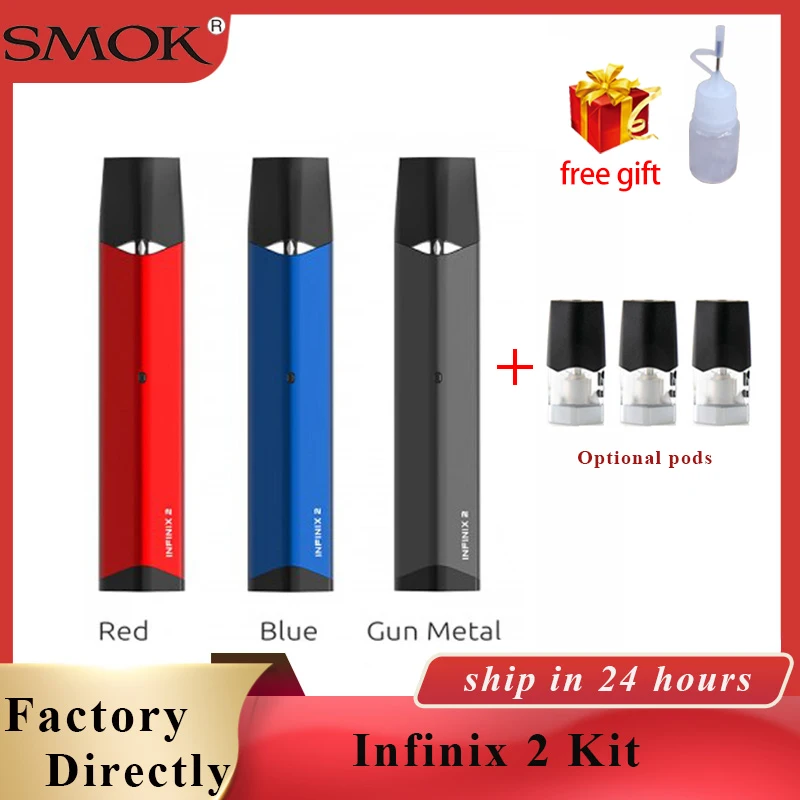 Новейший SMOK INFINIX 2 vape pod Комплект 450 мАч батарея и мл MTL Vape электронная сигарета