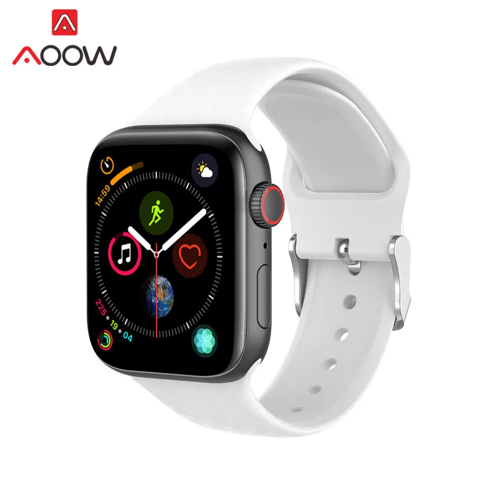 Мягкий силиконовый ремешок для часов Apple Watch 40 мм 44 мм 38 мм 42 мм Мужской Женский резиновый спортивный браслет ремешок для iWatch 1 2 3 4
