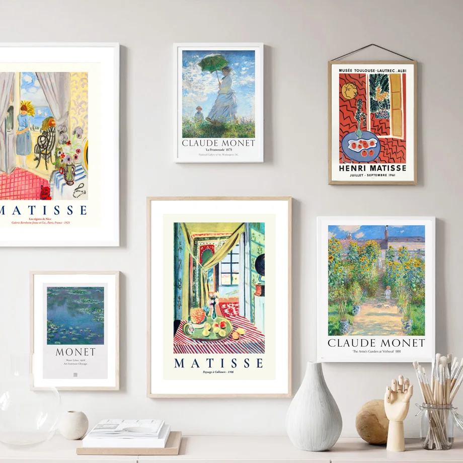 Винтажные постеры и принты Matisse Monet с изображением золотой рыбки кота водных