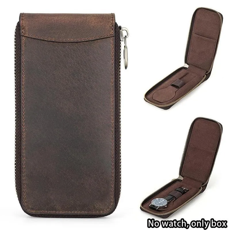 

Table Collection Zipper Sleeve Leather Watch Box Bag Pro Pocket Pouch For Case Universal Shoulder Bag A8M4