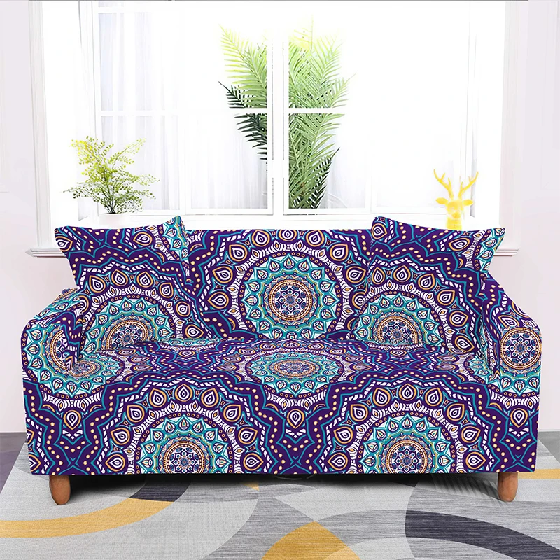 

Bohemia Slipcovers Sofa Cover Mandala Pattern covers sofa towel Living Room Furniture Protective Armchair couches