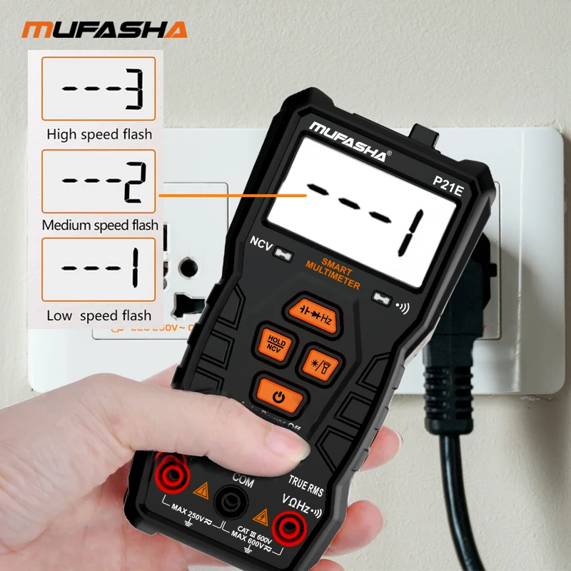 Мультиметр MUFASHA TRUE RMS AC/фонарик постоянного тока цифровой 6000 отсчетов NCV умный