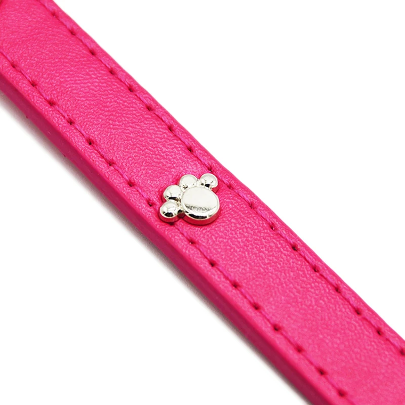 Кожаный ошейник для мелких кошек цветной из искусственной кожи прочный