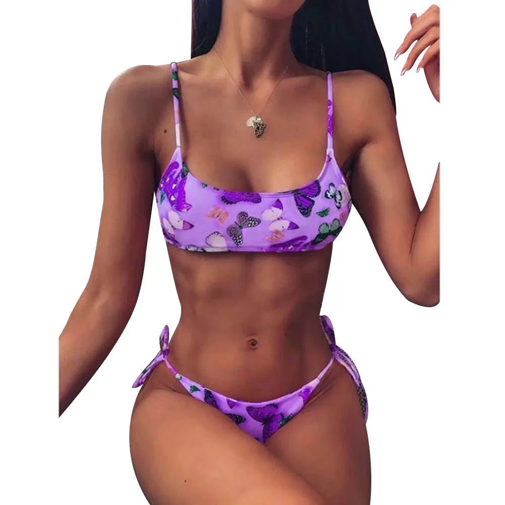 Женский милый купальник бикини из двух предметов привлекательный купальный