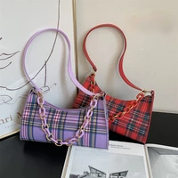 vintage pu leather mini shoulder bags for women fashion plaid ladies small square underarm bag elegant female purse handbags