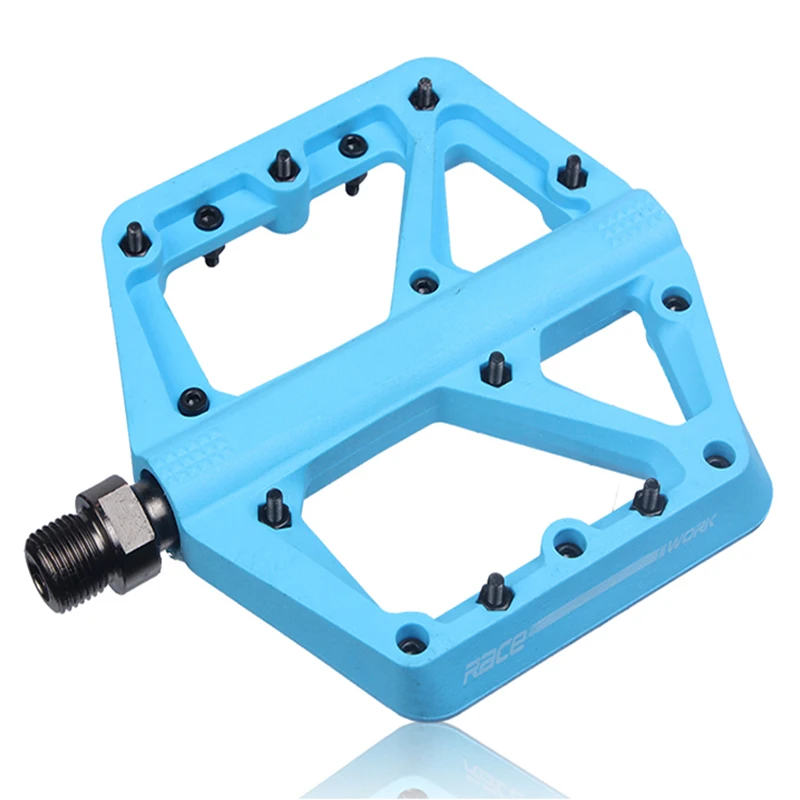 

RACEWORK MTB Mountain Bicycle Pedals Nylon Fiber Pedals Non-Slip Bicycle Platform Flat Pedals 9/16 Concise Composite Flat