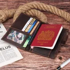 Многофункциональная Обложка для паспорта Crazy Horse для мужчин, кожаный дорожный Чехол для документов, Мужская Обложка для паспорта с SIM-картой