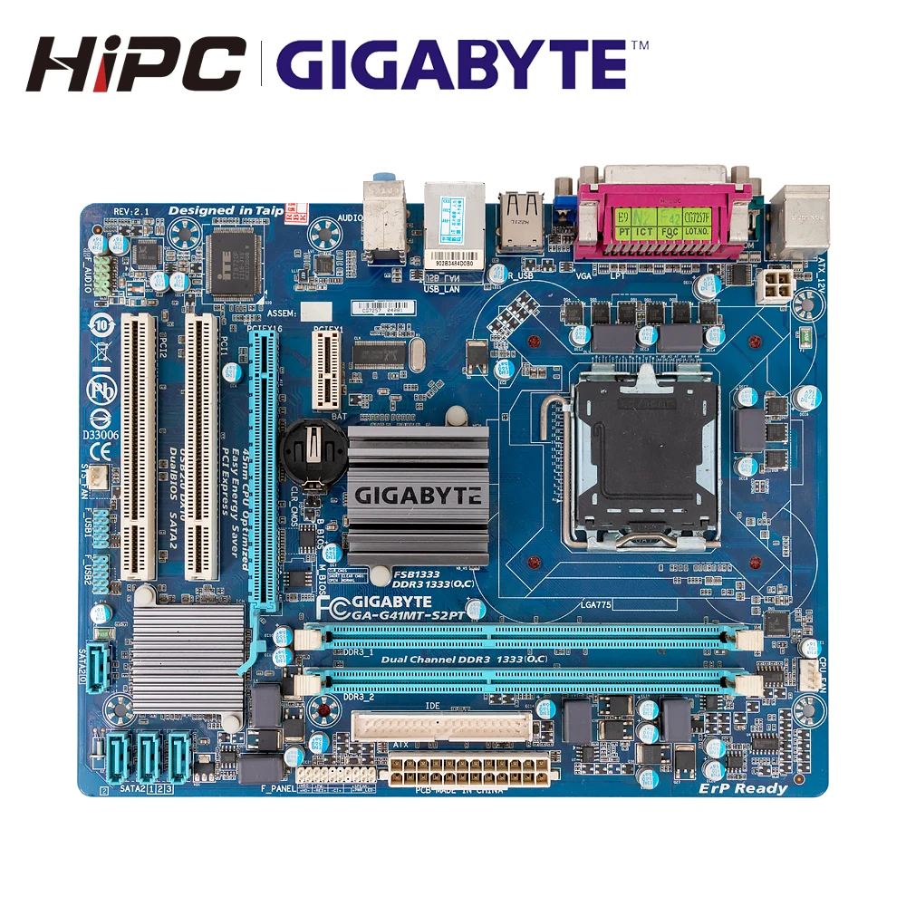 Материнская плата Gigabyte GA G41MT S2PT для настольных ПК G41 LGA 775 DDR3 8G SATA2 USB2.0 Micro ATX