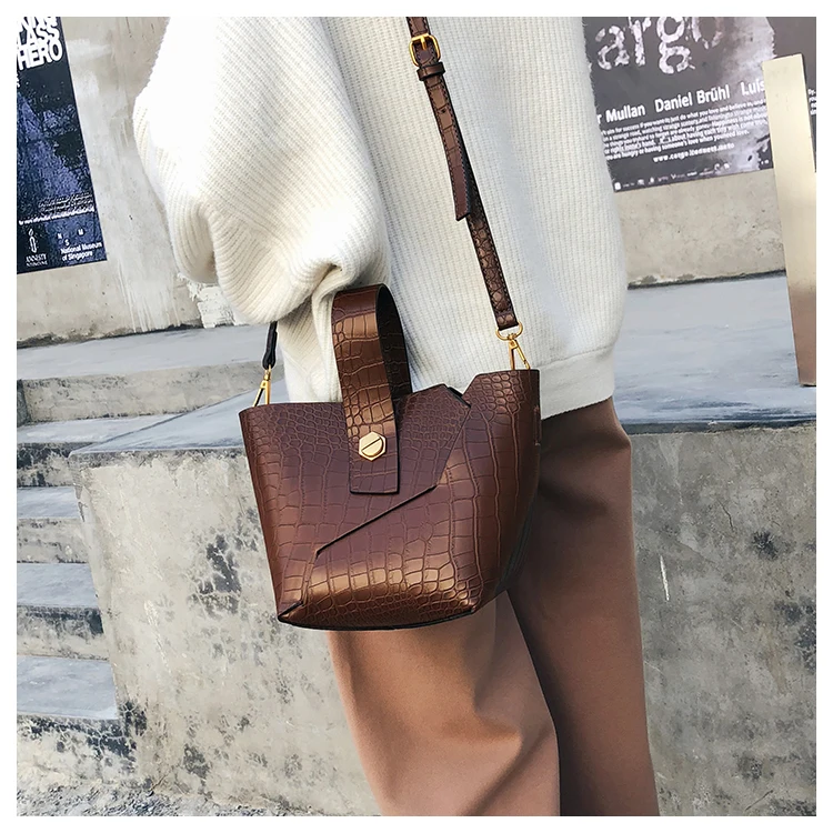 Винтажная сумка из кожи аллигатора, дизайнерские женские сумки, роскошная сумка через плечо из искусственной кожи, Большая вместительная Повседневная сумка