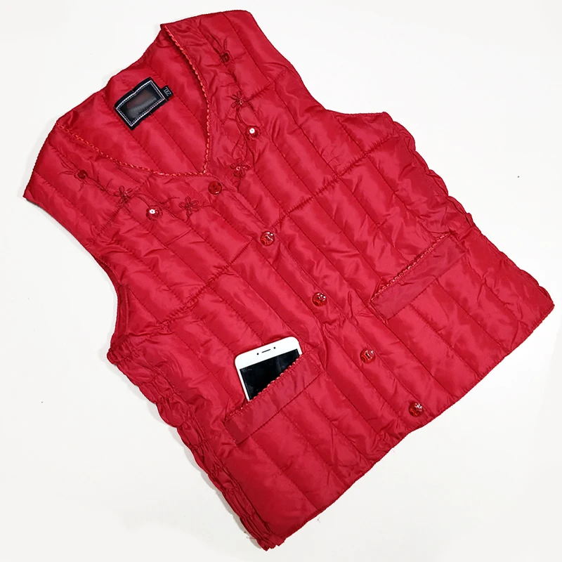 Женский хлопковый жилет среднего возраста осенне зимний Свободный теплый