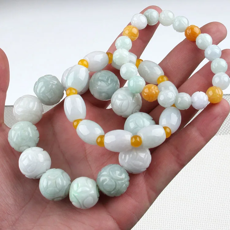 Натуральный нефритовый изумруд 10 18 мм бусины Лотос браслет регулируемый