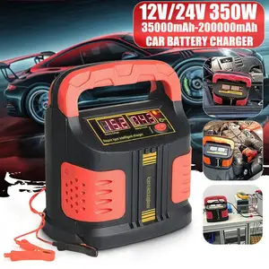 portable 350w 220v smart full automatic lcd display car battery charger pulse restorer free global shipping