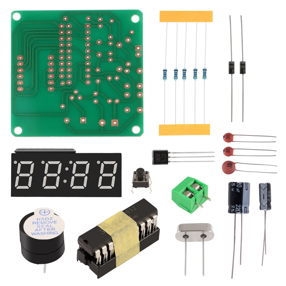 0 56 &quotC51 4 биты цифровые электронные часы AT89C2051 СКМ DIY Наборы сварки практика
