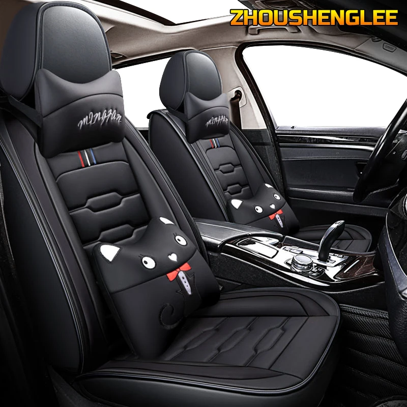 

ZHOUSHENGLEE Leather car seat cover For renault captur duster logan fluence 2013 kadjar megane laguna auto accessories car seats