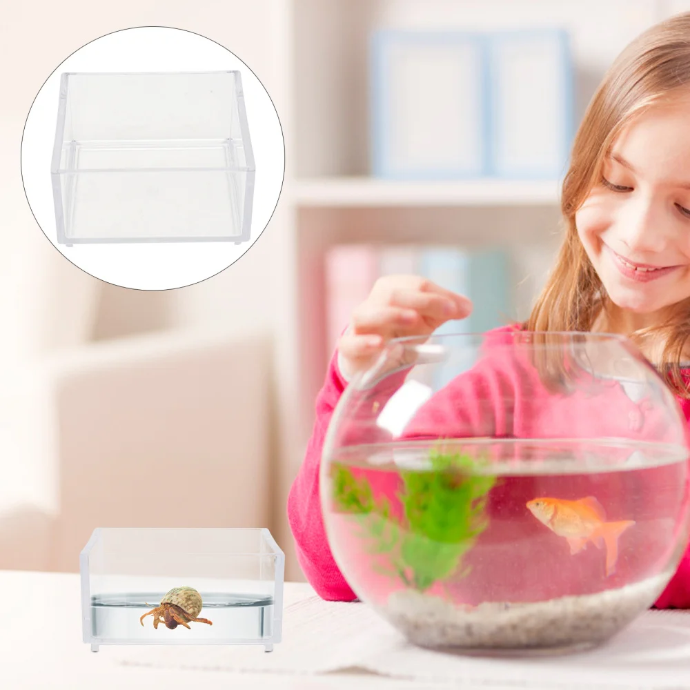 

2Pcs Reptile Water Dispenser Pet Feeding Food Dish Pet Water Bowl Transparent