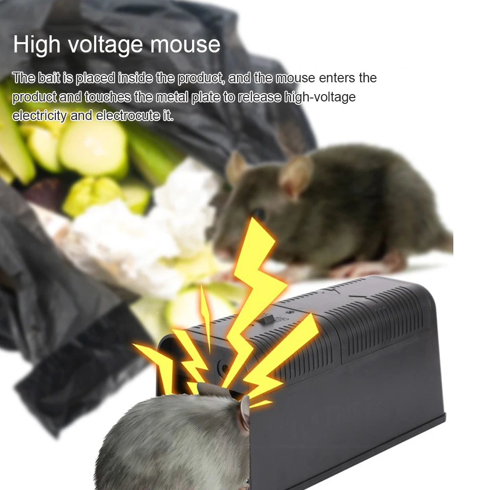 Trampa electr&oacute;nica para ratas, trampa el&eacute;ctrica de alto voltaje para ratones, Mata roedores, Control de choques de alto voltaje, Zapper para ratas para interiores-0