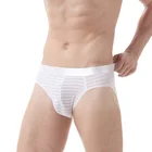 Трусы мужские, из сетчатой ткани, эластичные, в полоску