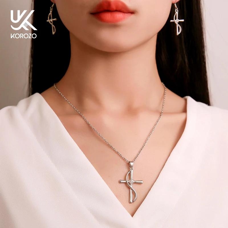 Новинка простое модное ожерелье с кристаллами и крестом для женщин богемные