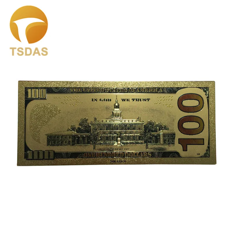 Американская банкнота 24k позолоченная доллар в золото поддельные деньги